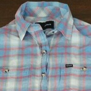 Hurley Wilson Ex-Boyfriend Plaid Button Down Shirt Women's Size XS